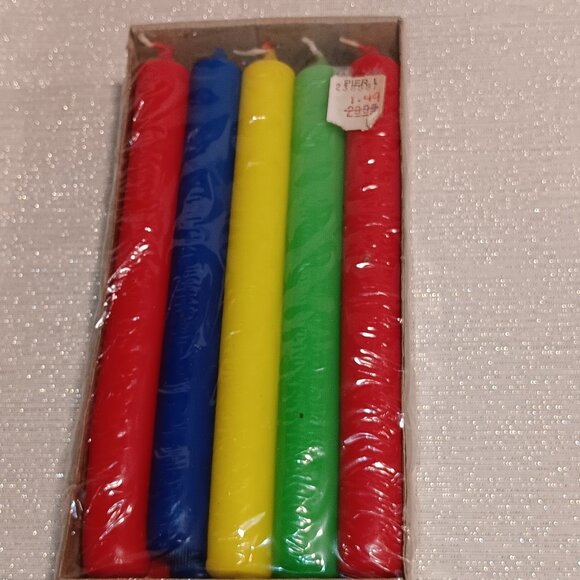 Vintage Pier 1 colorful rainbow taper candles NOS Made in France 10 pack - Picture 1 of 3